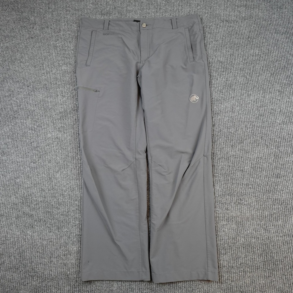 Mammut Lacuna Pants Mens 40x30 Gray Softshell Hiking Climbing Zip